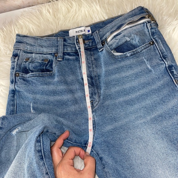 Pistola Fringe Hem Straight Leg Jeans Blue 
High Rise. - Picture 8 of 10
